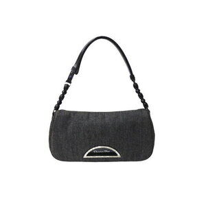 Christian Dior Marispearl Shoulder Bag Black Gray Logo Canvas